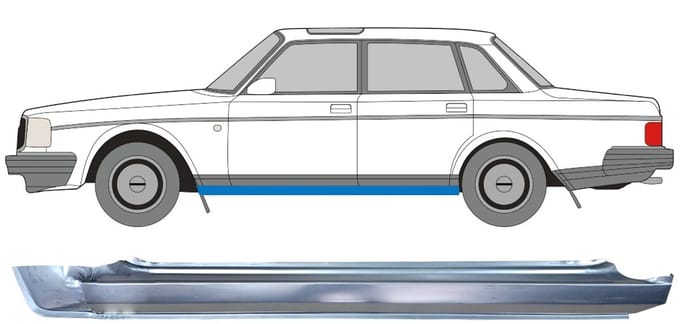 Volledige dorpel voor Volvo 240 1975-1993 / Links