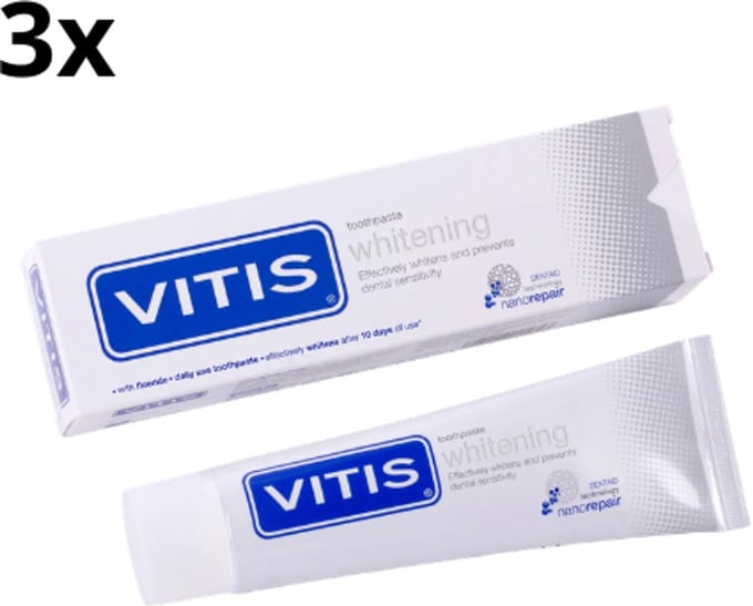Vitis Whitening Tandpasta - 3 x 75 ml - Voordeelverpakking