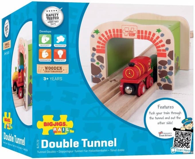 Bigjigs Wooden Rails - Double Track Tunnel