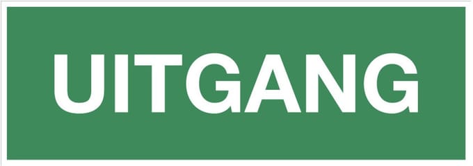 Uitgang sticker met tekst 200 x 75 mm