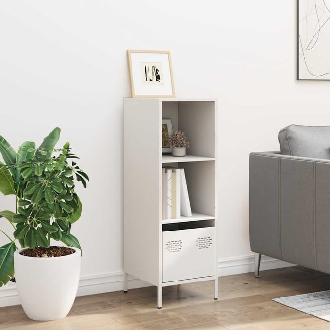 vidaXL - Hoge - kast - 35x39x103,5 - cm - staal - wit
