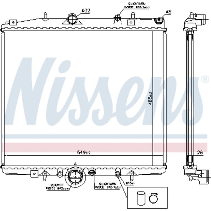 Radiator, motorkoeling NISSENS 63695A
