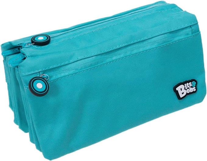 Ruim Schooletui met 4 Vakken - Multifunctionele Pennenetui in Turquoise
