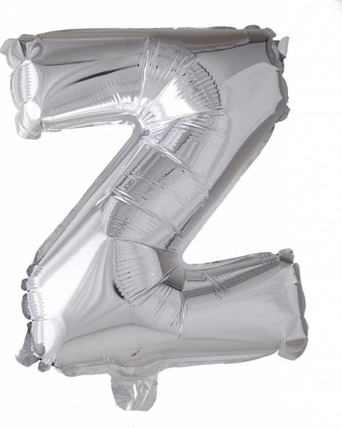 Wefiesta Folieballon Letter Z 41 Cm Zilver