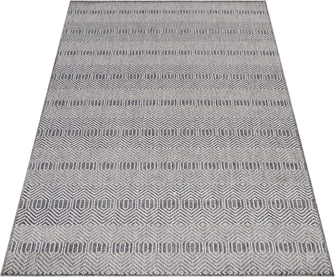 Buitenkleed met patronen Aruba - grijs 4903 - 80x250 cm
