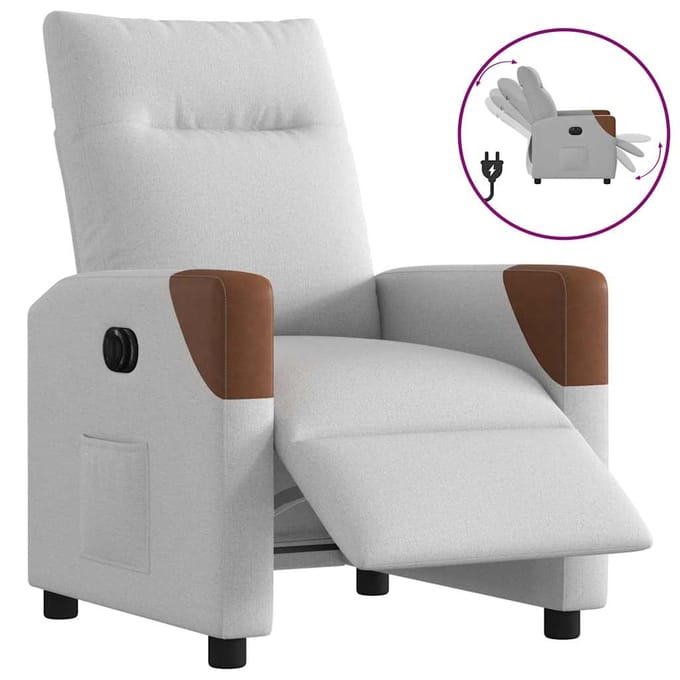 vidaXL - Fauteuil - elektrisch - verstelbaar - stof - wolk - grijs