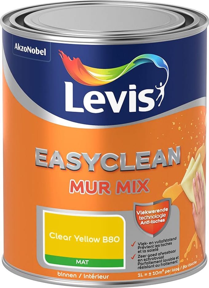 Levis - Easyclean Mur Mat Mix - Clear Yellow B80 - Mengverf - 1 L