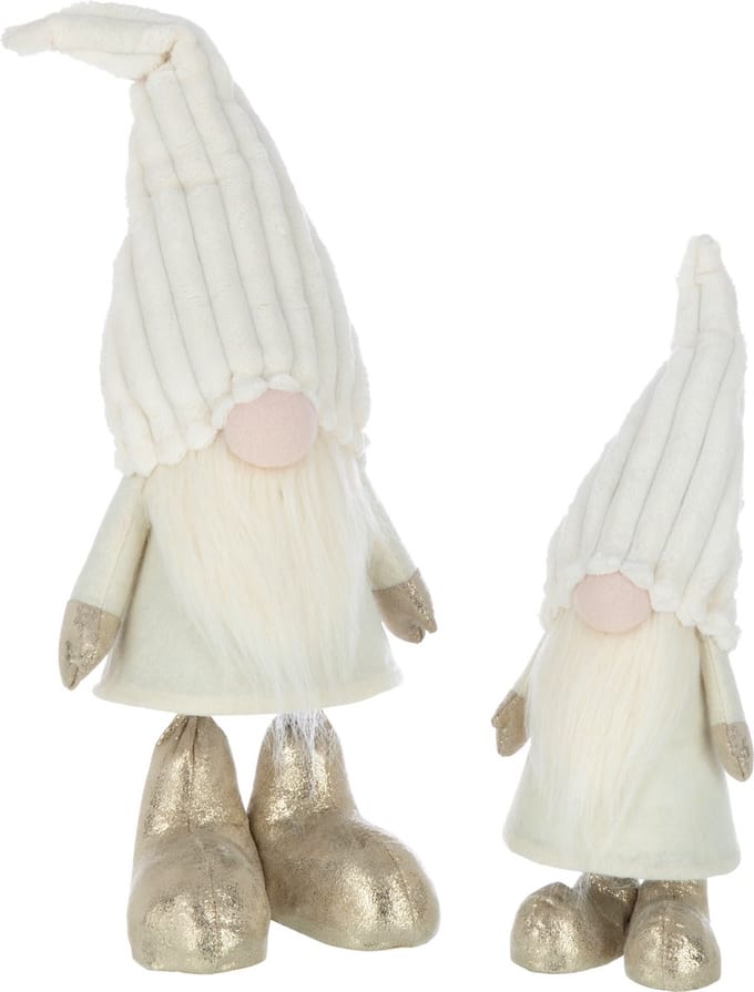 J-Line figuur Kabouter Veren - textiel - beige - large