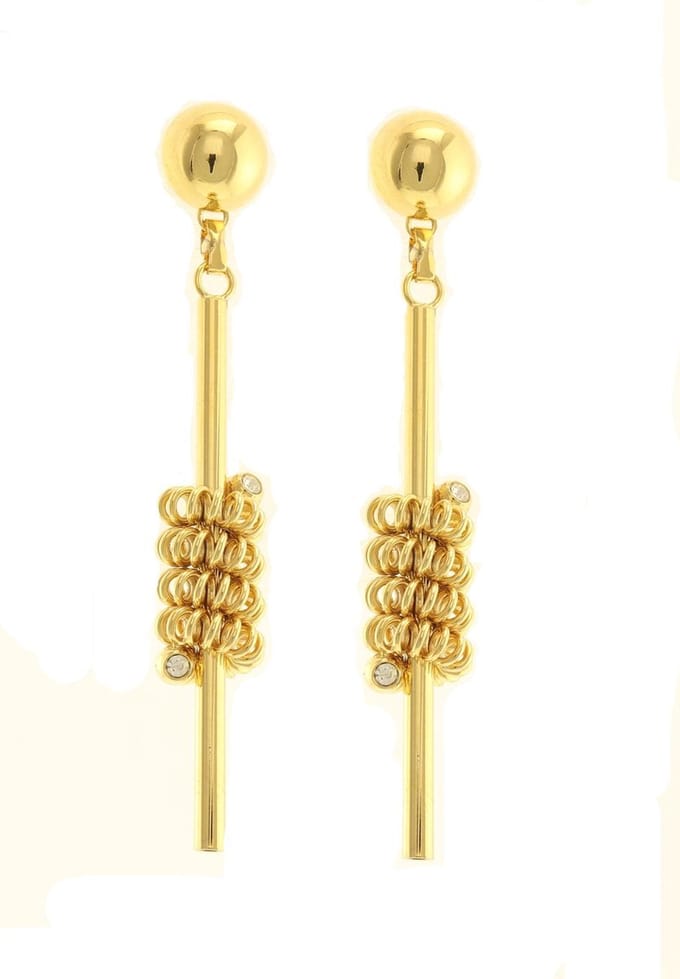 Behave - Oorhangers lang gekruld design - goudkleur - avond chic stijl