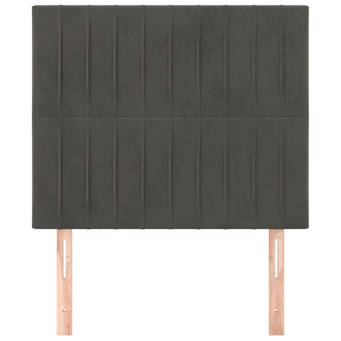 vidaXL - Hoofdbord - donkergrijs - 100x5x118/128 - cm - Fluweel