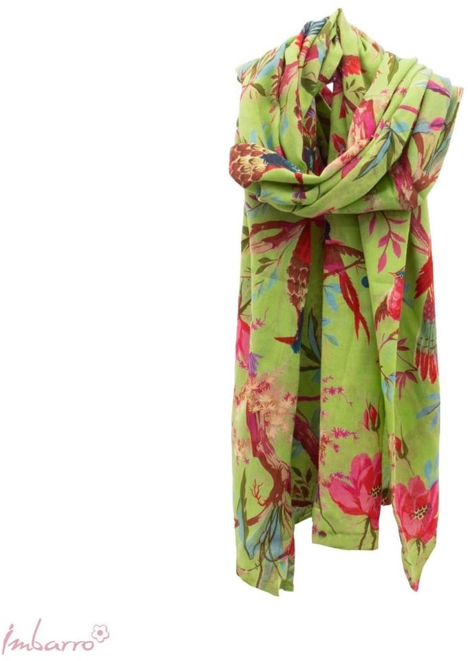 Imbarro - Shawl - Sjaal - Paradise - Rayon - Apple - Groen - 100 % Katoen - 100 x 200 cm