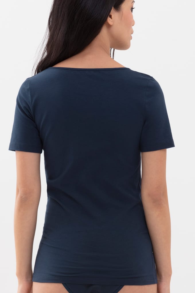 Top 1/2-lange mouwen Serie Cotton Pure Night Blue
