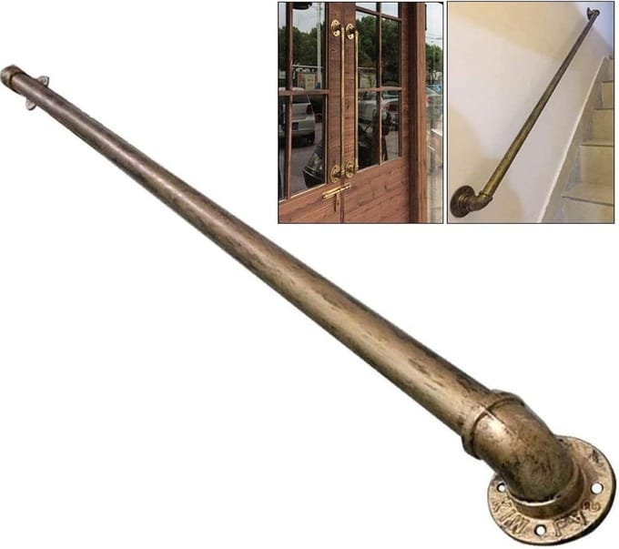Trap il - Steun buis - Veilige ondersteuning - Smeedijzer metaal - 280 cm lengte - Goud koper