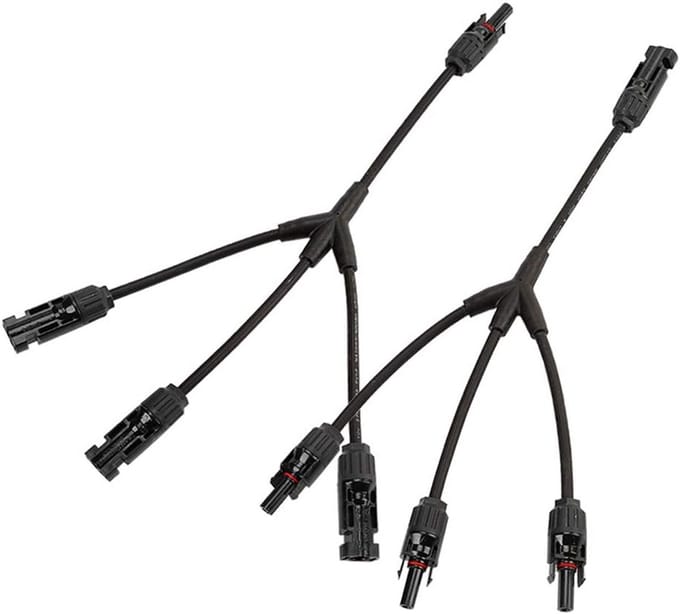 Set van 2 Professionele MC4 Y-Splitsers voor Zonnepanelen - 1 naar 3 Parallelverbinding