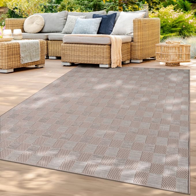 Balkon Tuin Woonkamer Boho Patroon Scandinavisch Geometrisch Effen 120 x 160 cm Rond 120 x 160 cm Rond beige