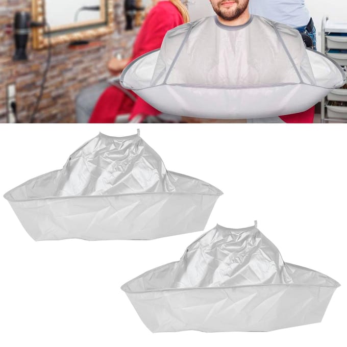 2 stuks Knippen Mantel Ademend Knippen Kapper Cape Cover voor Kapsalon white