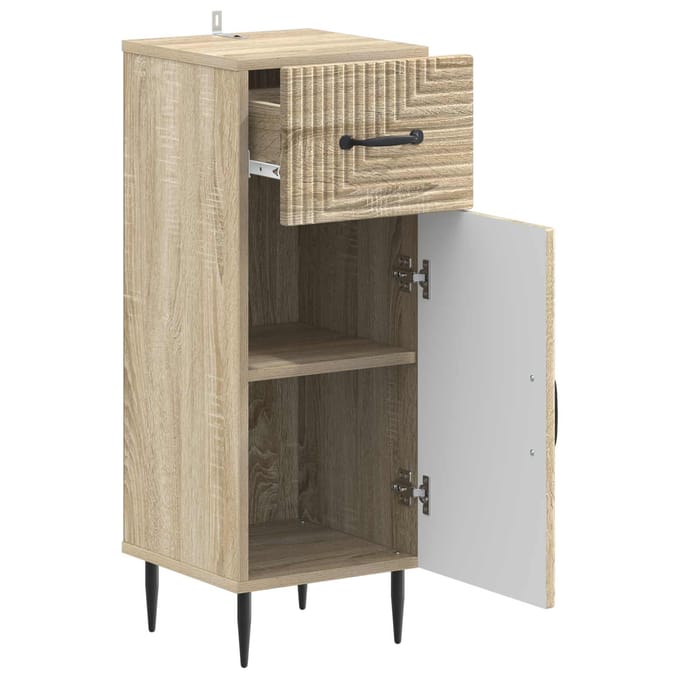 vidaXL - Badkamer - Opbergkast - HAARLEM - Sonoma - Eiken - 30 - x - 31 - x - 80 - cm
