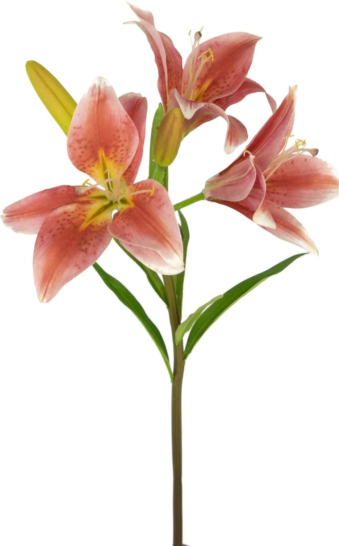Kunstbloem Aziatische Lelie 66 cm oud roze