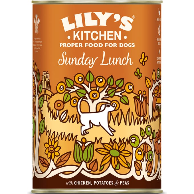 Lily's Kitchen Vispastei met Erwten 6 x 400 g - Kip met aardappelen en erwten