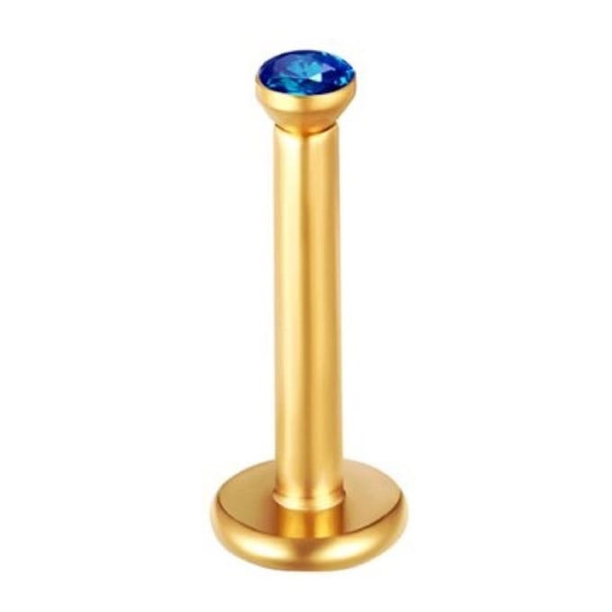 Goud Met Steen - Tragus / Helix / Labret Piercing