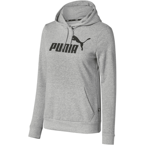 Puma Damen ESS Logo Hoodie TR 586791 Light Gray Heather-S