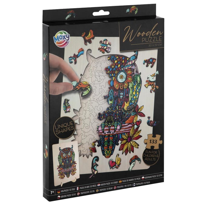 Creative Craft Group houten legpuzzel uil - mozaïekpuzzel 133 stukjes.