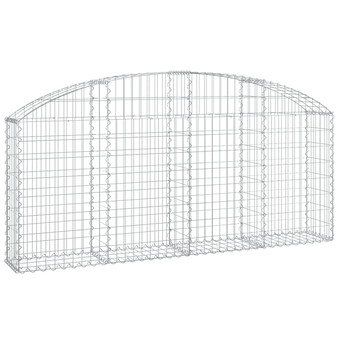 vidaXL - Schanskorf - gewelfd - 200x30x80/100 - cm - gegalvaniseerd - ijzer