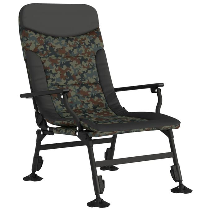 vidaXL - Visstoel - met - armleuning - inklapbaar - camouflage