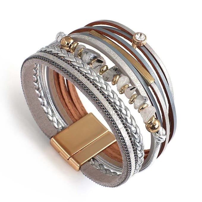 Sorprese armband - Spring - wikkelarmband - armband dames - leer - cadeau - Model D