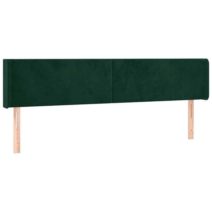 vidaXL - Hoofdbord - LED - 203x16x78/88 - cm - fluweel - donkergroen