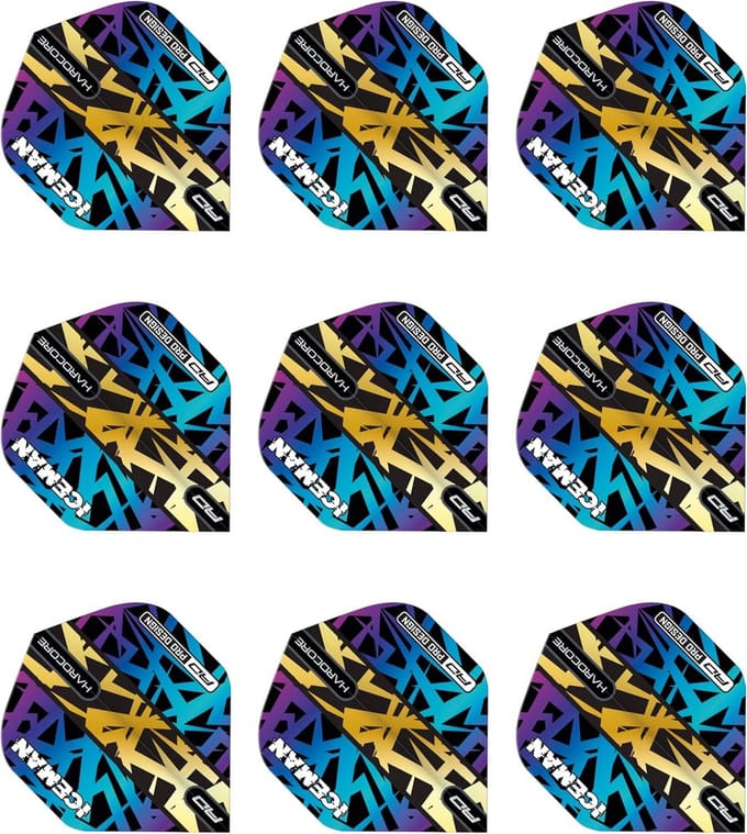 Premium Dartflights Regenboog en Goud Kleuren - Set van 9 Stuks
