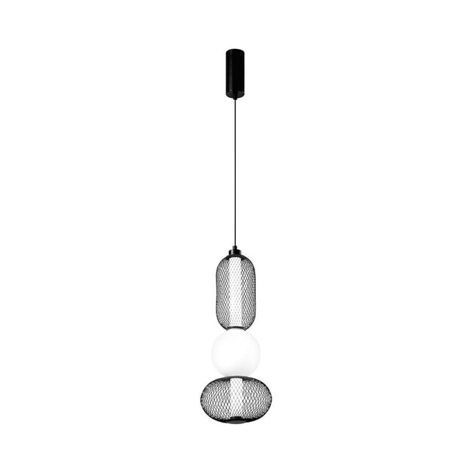 Luce Ambiente Design LED hanglamp INKAS, hoogte 53 cm, zwart, glas/metaal, CCT