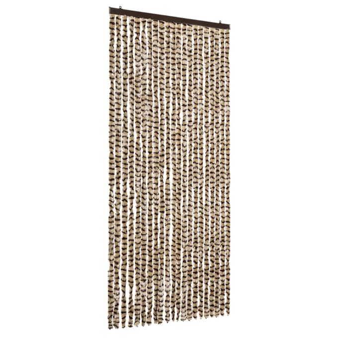 vidaXL - Vliegengordijn - 90x220 - cm - chenille - beige - en - bruin