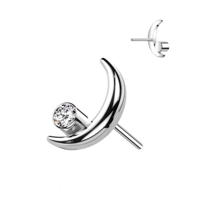 Piercing Crescent Moon 1.2x8 - zilver - LMPiercings