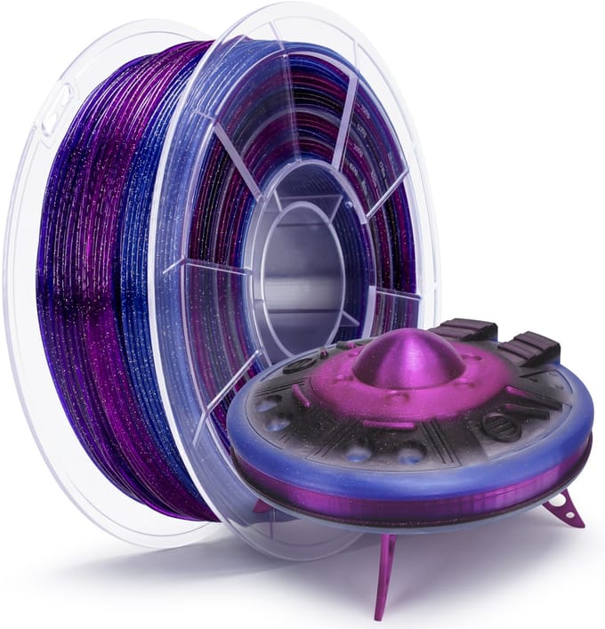 ZIRO Twinkling PLA Filament 1.75mm – 1KG – Galaxy – Diepe Glinsterende Kosmische Kleuroverloop – 3D Printer Filament