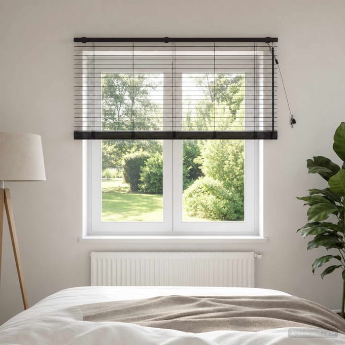 vidaXL - Venetiaanse - jaloezie - Donkerbruin - 155 - x - 160 - cm - 35 - mm