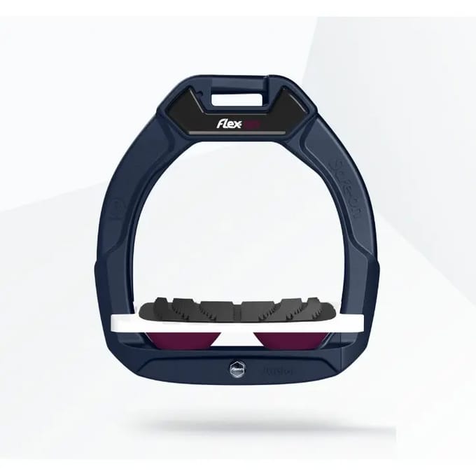 Veiligheidspal voor paardrijden Schuin Grip Marine/Wit/Paars kind Flex-On Safe-On