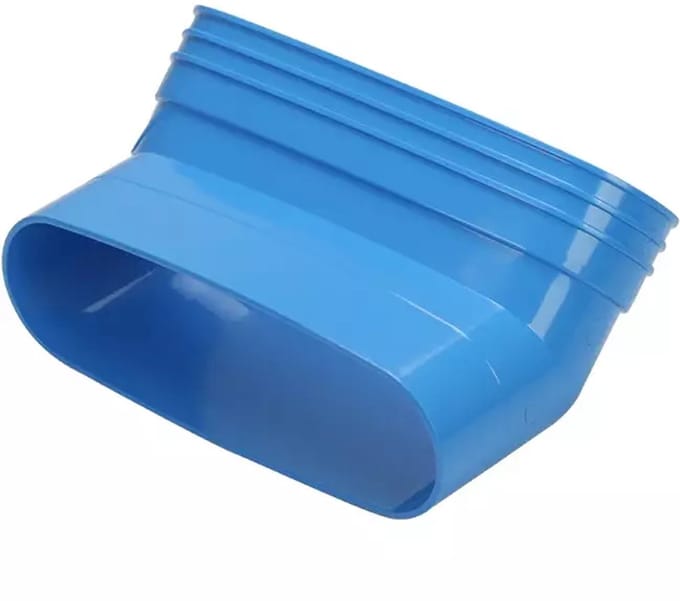 Wavin Ventiza bocht 45 graden PVC ovaal 195x80 mm verticaal M/S
