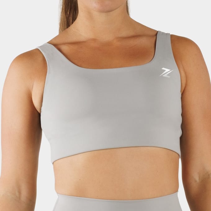 ZEUZ Dames Sport BH Longline – Medium Support Fitness - Lichtgrijs - M