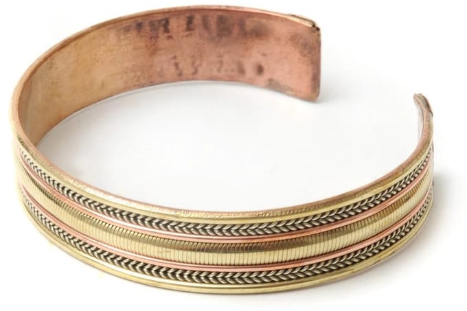 Koperen armband met gerolde rand