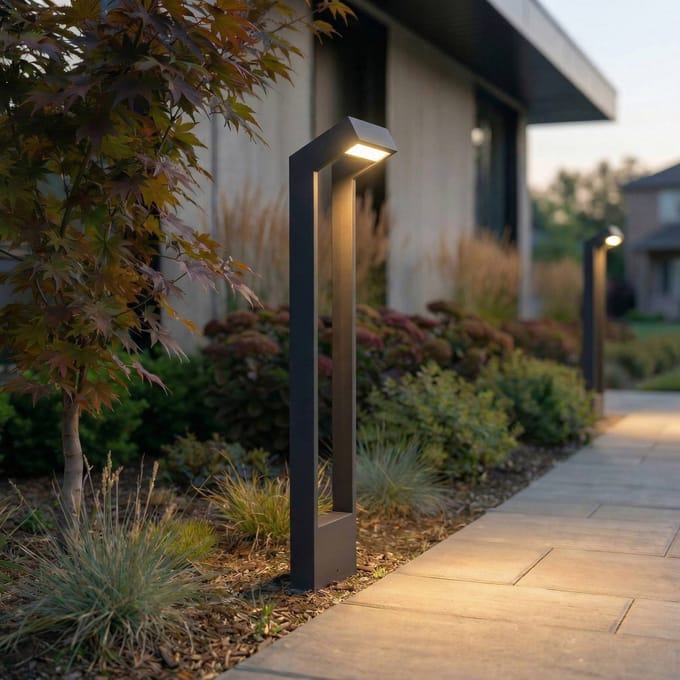 Arcchio LED tuinpadverlichting Kovato, hoogte 95 cm, donkergrijs, IP65