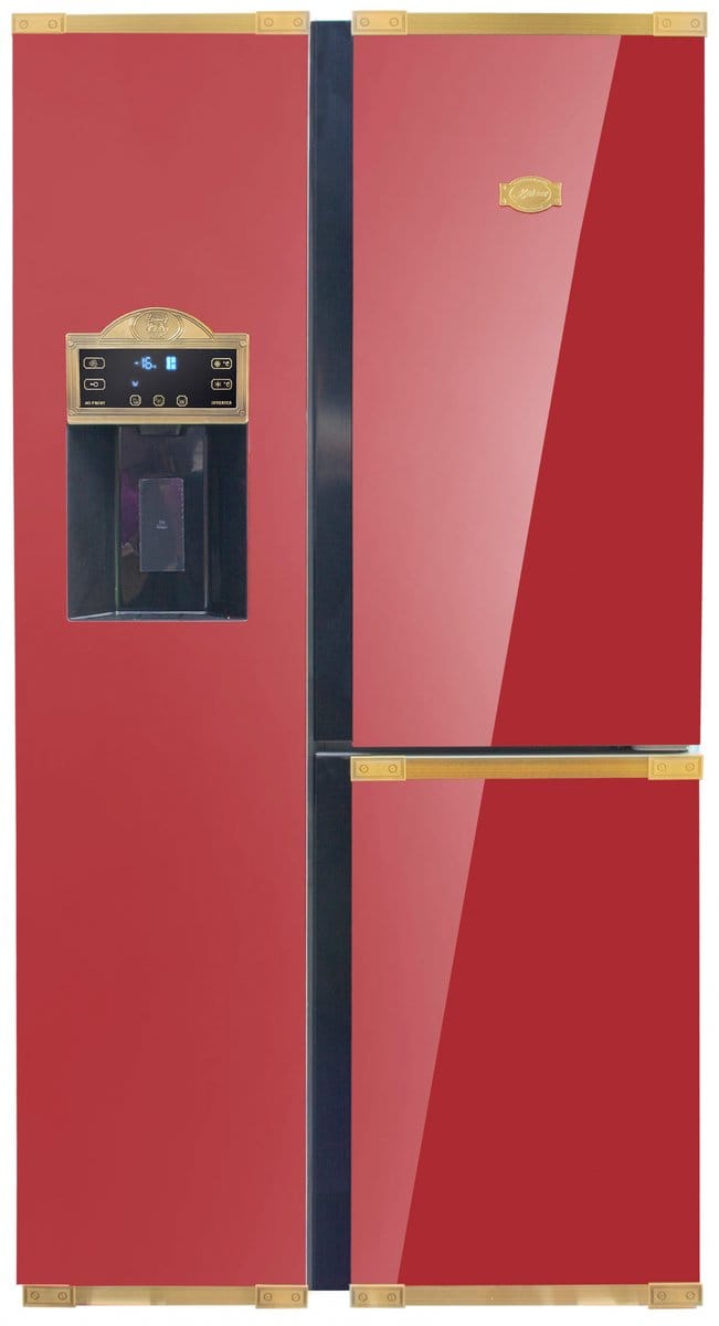 Retro- koelkast- Side-by-side KAISER KS 90300 AD Bio- bordeaux, No Frost 538 L 183 cm