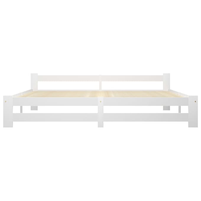 vidaXL - Bedframe - massief - grenenhout - wit - 200x200 - cm