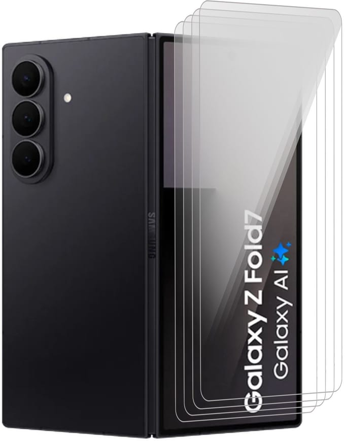 Screenprotector geschikt voor Samsung Galaxy Z Fold 7 - 4x Glas Screen Protector