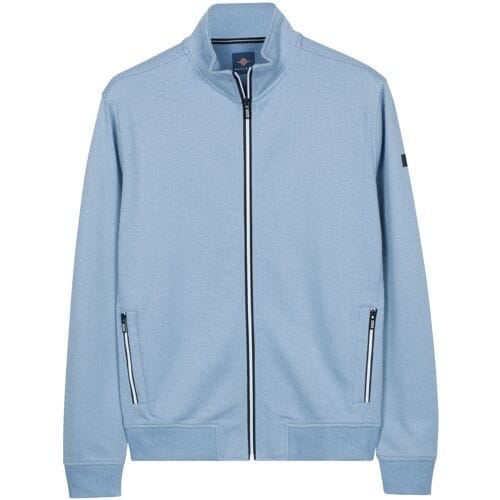 Baileys Vest Sweat Texture Zip Yarn Dyed Jacquard Interlock Riviera Blue / male