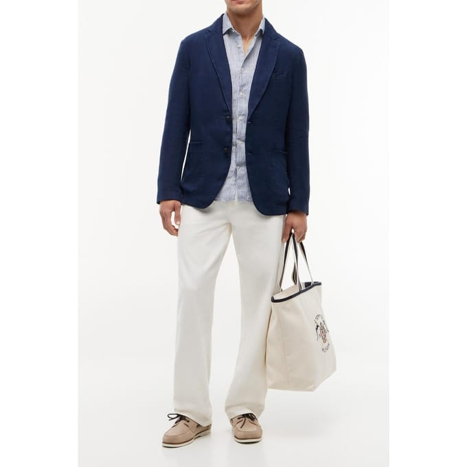 Tommy Hilfiger Dc Gmd Linen Blazer Navy Iris Größe: 54 | Blazer Outlet | Herren | Weiß