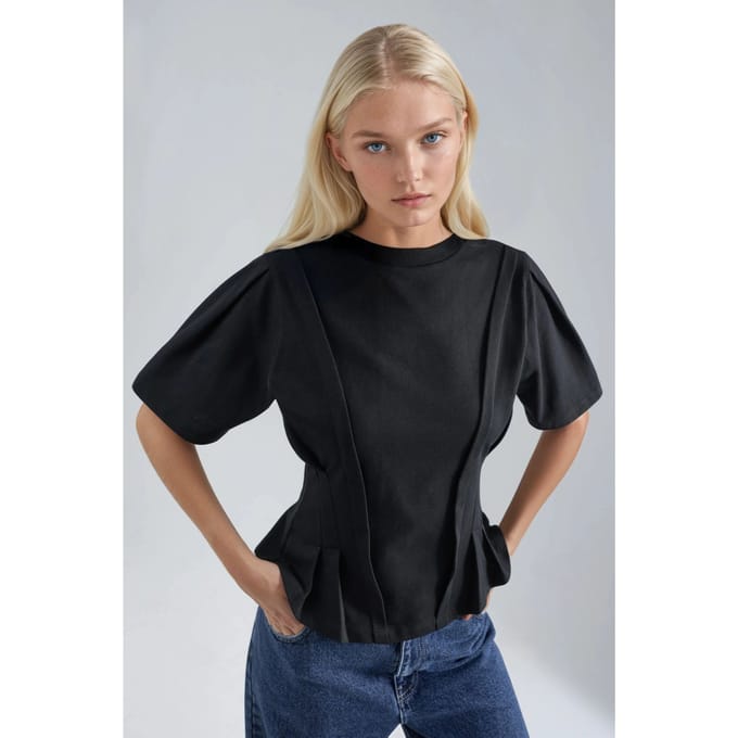 Aansluitend T-shirt met Ronde Hals