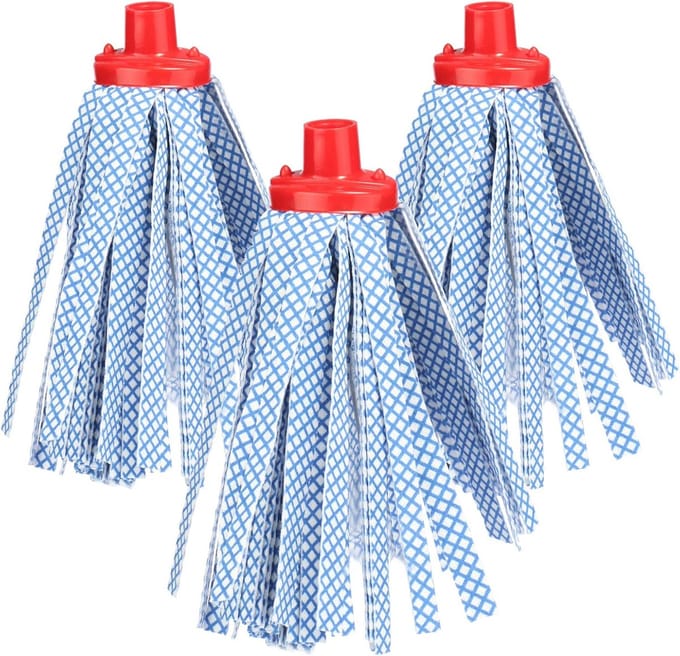 Vervangende Mopkop Set - 3 Stuks met Absorberende Synthetische Strips voor Efficiënte Vloerreiniging