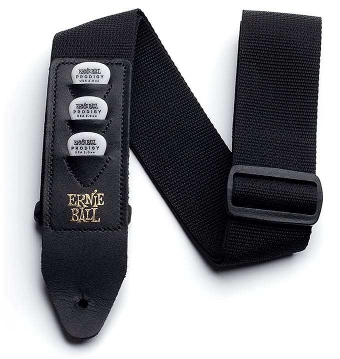 Ernie Ball 4039 Polypro Gitaarband met Plectrumhouder Zwart