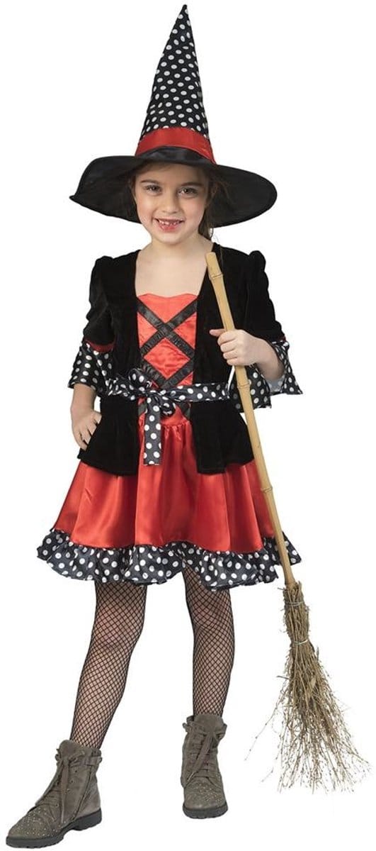 Heksen jurk Polka Dotty meisje